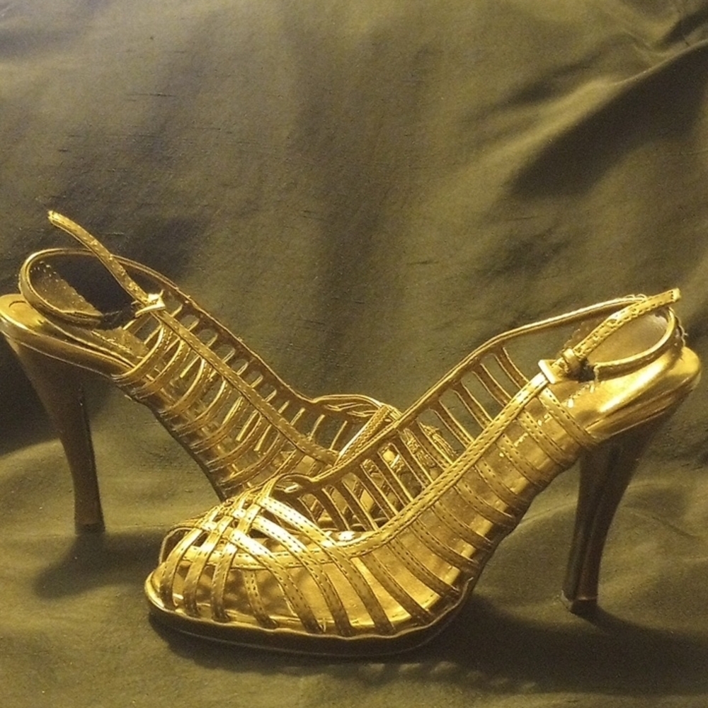 Charlotte Russe Gold Heels Elegant Design